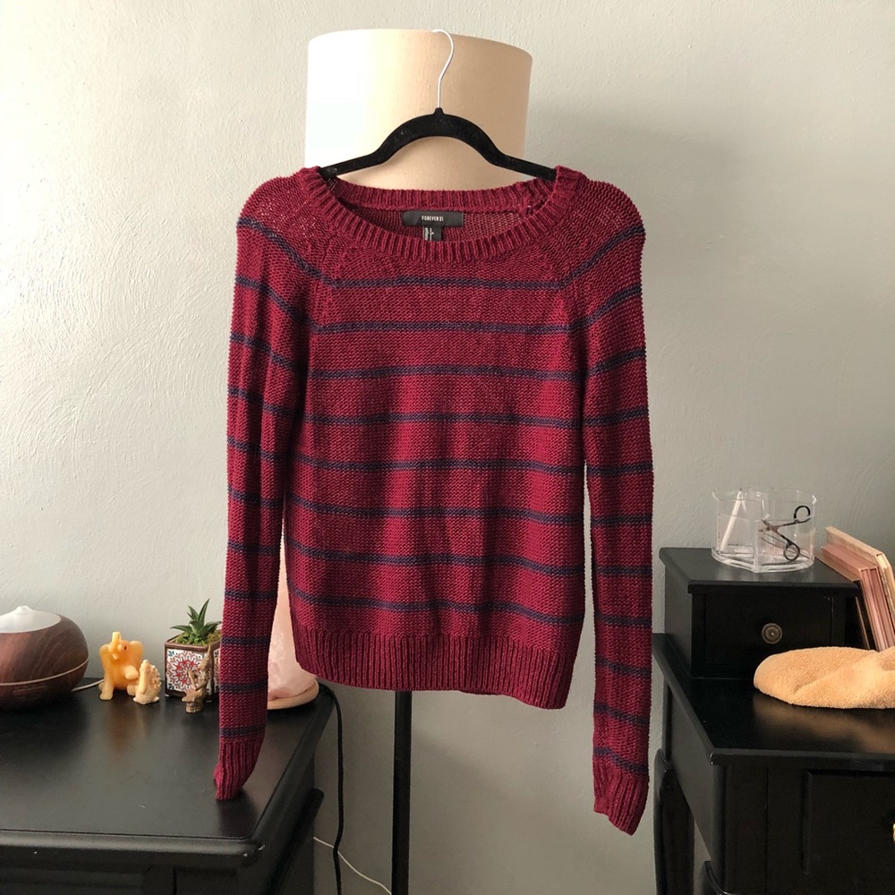 Forever 21 Long-Sleeved Maroon Sweater